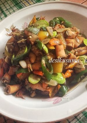 Foto resep Cumi Asin Tumis Pete Cabe Ijo