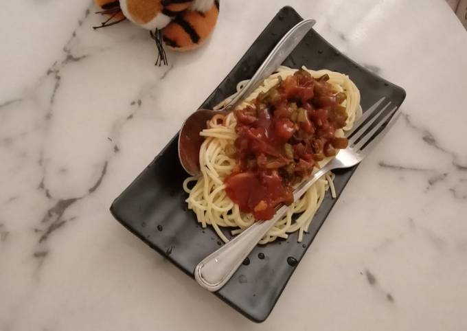 Resep Spaghetti ? daging & tumis buncis, Sempurna
