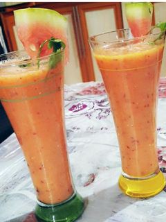 عکسی از دستور اسموتی هلو و هندوانه 🍉