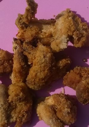 A picture of Home made hot fried wings.