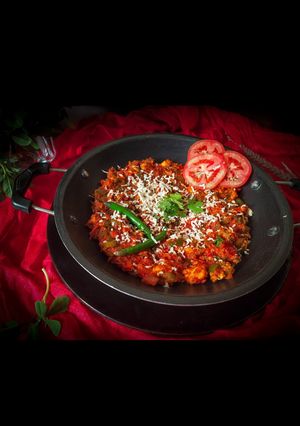 A picture of Tomato and Paneer Bharta.