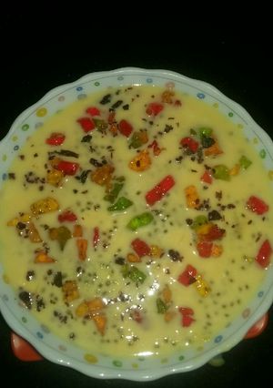 A picture of Mango falooda with chia sheeds.