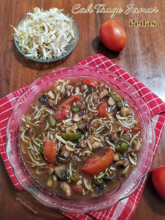 Foto resep Cah Tauge Jamur Pedas