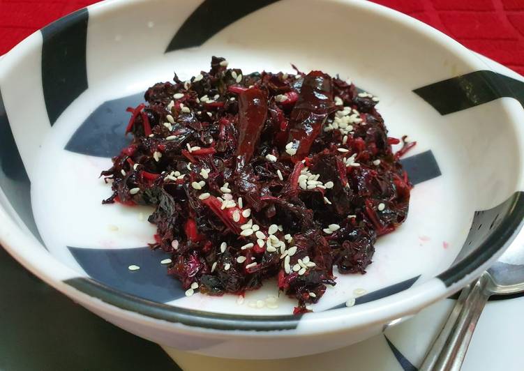 Lal Shaag or Red Spinach Stir Fry