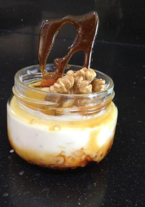 Foto principal de Cuajada de arroz 🍚 con leche 🥛 con crujiente de caramelo 🍬