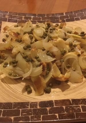 Una foto de Ensalada de cebollas asadas