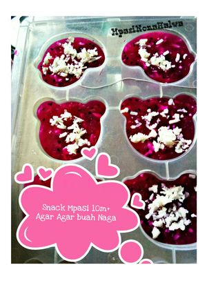Foto resep Agar Agar buah naga Snack Mpasi 10m+