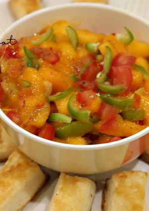 A picture of Mango salsa wd puff pastry sticks. #mangotango.
