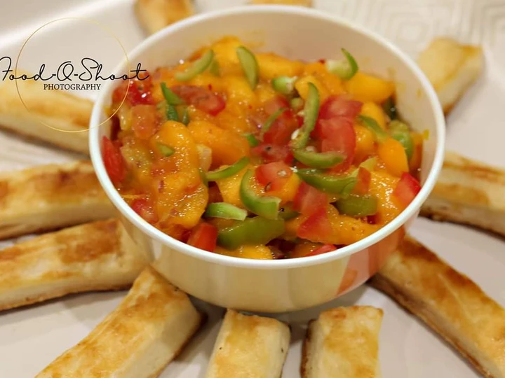 Easy Way Make Recipe Mango salsa wd puff pastry sticks. #mangotango that is Delicious, Appealing}