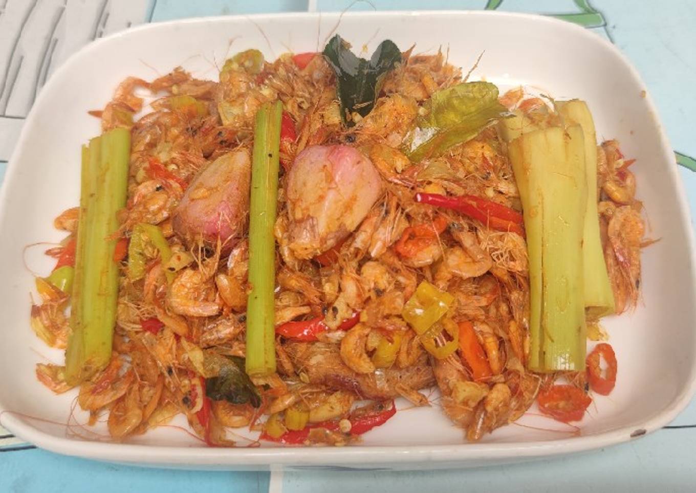 Tumis udang kecil segar 🍃💦
