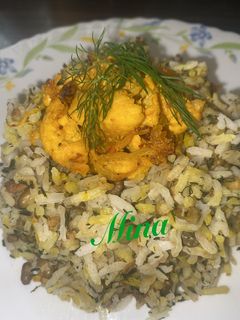 عکسی از دستور ماش پلو با مرغ