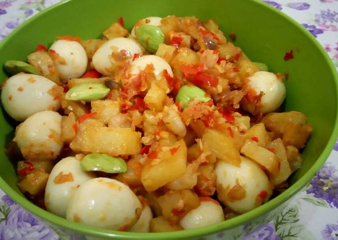 Balado kentang telur puyuh