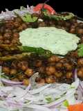 Fry Channay with salad and Mint Chutney