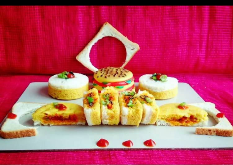 Bread sandwich dhokla