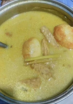 Foto resep Telor tempe kuah santan,