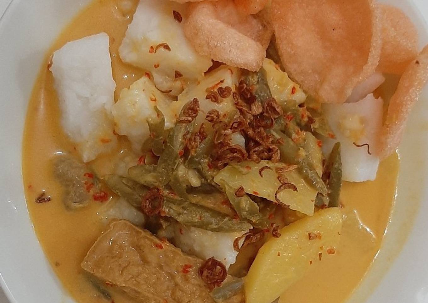 Lontong Padang Gulai Buncis simpel enak