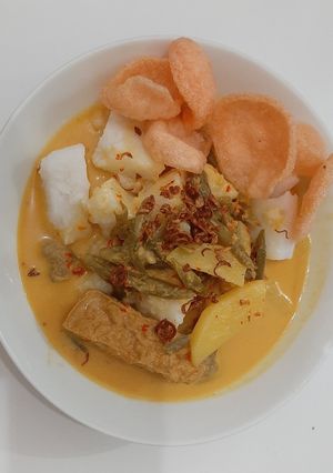 Foto resep Lontong Padang Gulai Buncis simpel enak