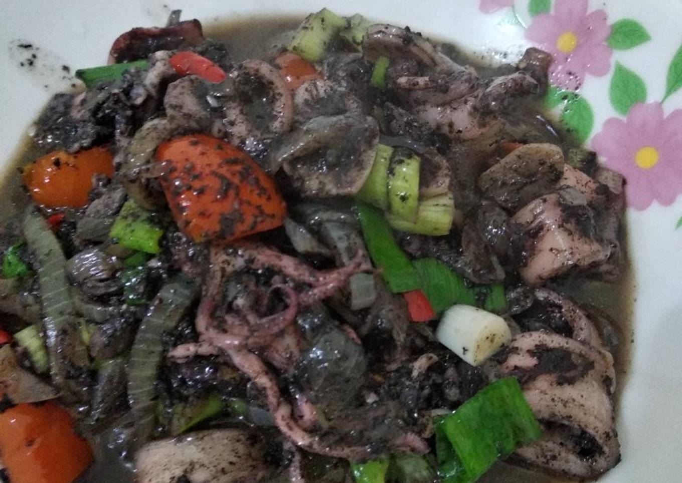 Sotong hitam rebus