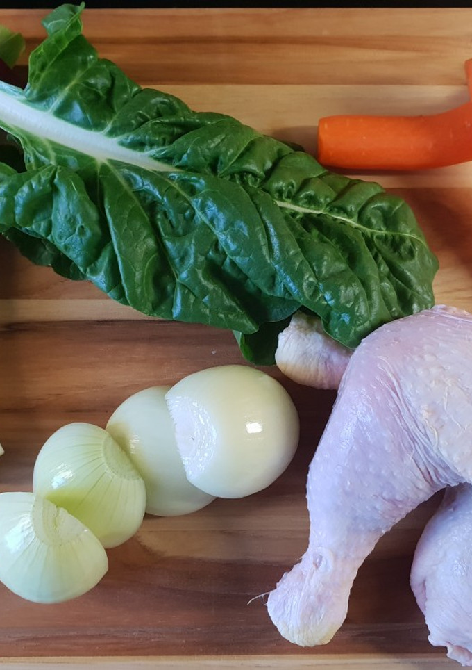 Una foto de Caldo de pollo sin gluten