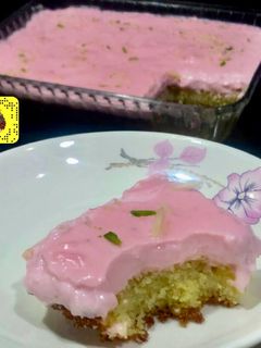 صورة لوصفة بسبوسة المحلبية بالورد