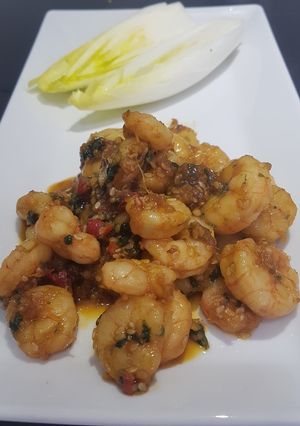 Una foto de Gambas picantes no, lo siguiente