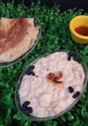 A picture of Sago and Nuts Phirni.