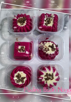 Foto resep Puding Buah Naga with Vla
