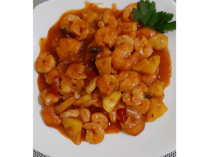 Cara Memasak Udang Asam Manis Pedas with Pineapple Gampang