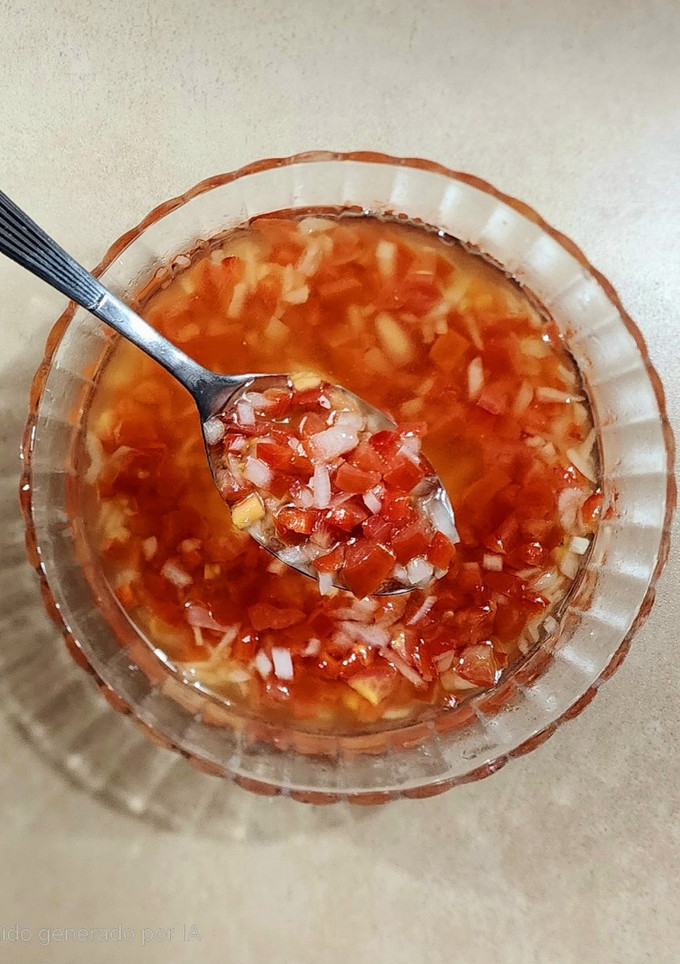 Una foto de 🍅🧅🫑Salsa criolla - salsa vinagreta de tomate, cebolla y morrón 🫑🧅🍅