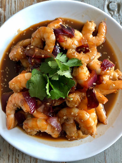Une photo de Crevettes au miel et au sésame