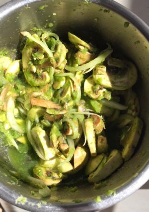Una foto de Aguachile verde de champiñones