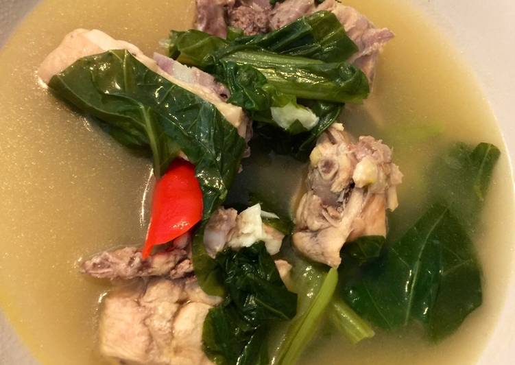 Recipe of Ultimate Chicken leafy vege soup