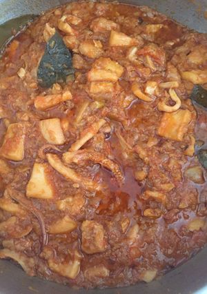 Una foto de Calamares en salsa americana