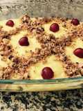 Custard with leftover cookies