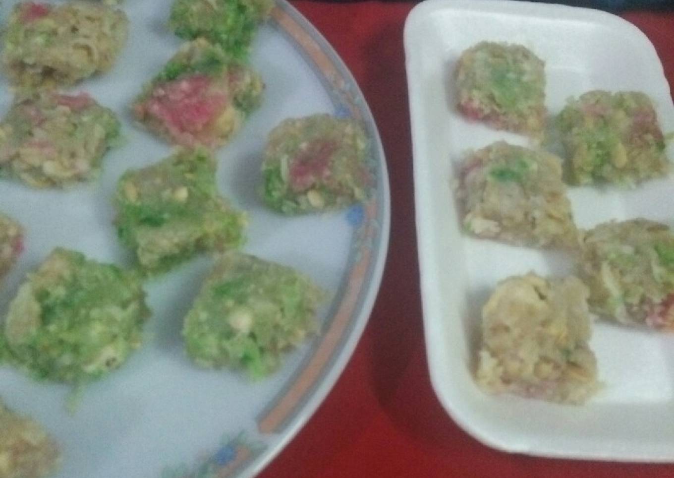 Fresh coconut & nuts with sunflower burfi
