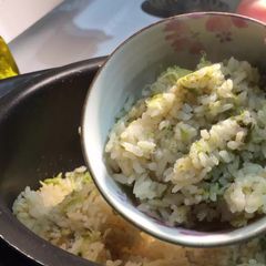 A picture of Taste of spring, Japanese cooked rice with Aralia sprouts.