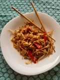 Chow fan verduras y huevo