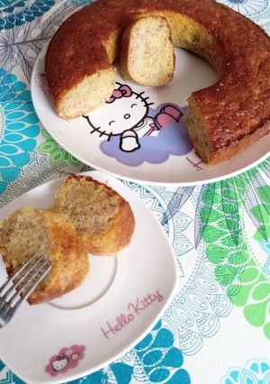 Una foto de Budín banana cremosa