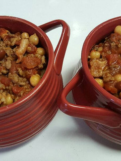 A picture of Sausage, Bacon, & Bean Chili.