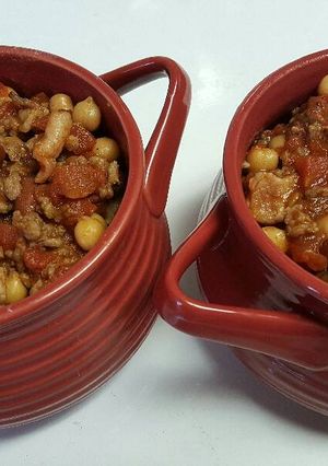 A picture of Sausage, Bacon, & Bean Chili.