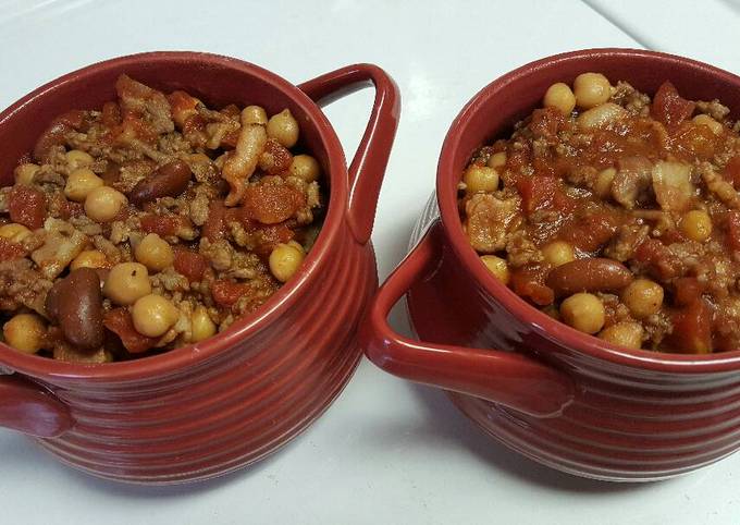 Recipe of Super Quick Homemade Sausage, Bacon, &amp;amp; Bean Chili