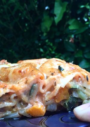 Una foto de Lasaña de verduras asadas