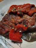 Morrón asado, quemado
