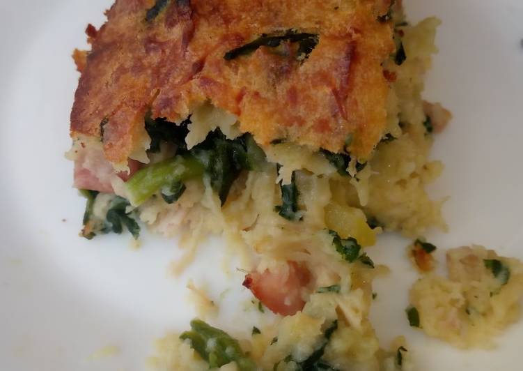 Pastel de calabacín, pollo, bacon y espinacas 😍😍