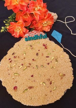 A picture of Til chikki with Jaggery.