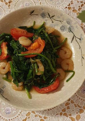 Foto resep 40_ Tumis Bayam Udang