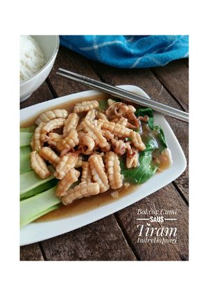 Foto resep Bokcoy Cumi Saus Tiram ala Indi