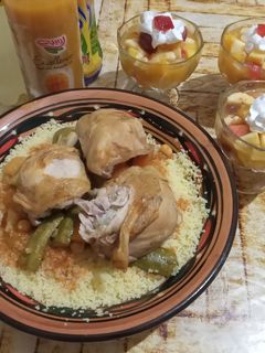 صورة لوصفة طبق يناير كسكس بالدجاج