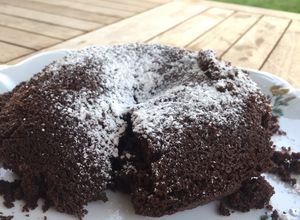 Una foto de Volcán de chocolate