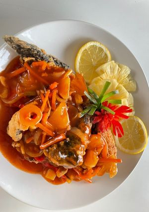 Foto resep Ikan nila tepung saus asam manis nanas